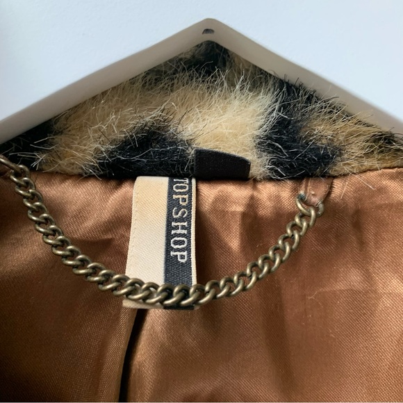 Topshop boutique faux fur overcoat size uk 12 - Picture 3 of 11